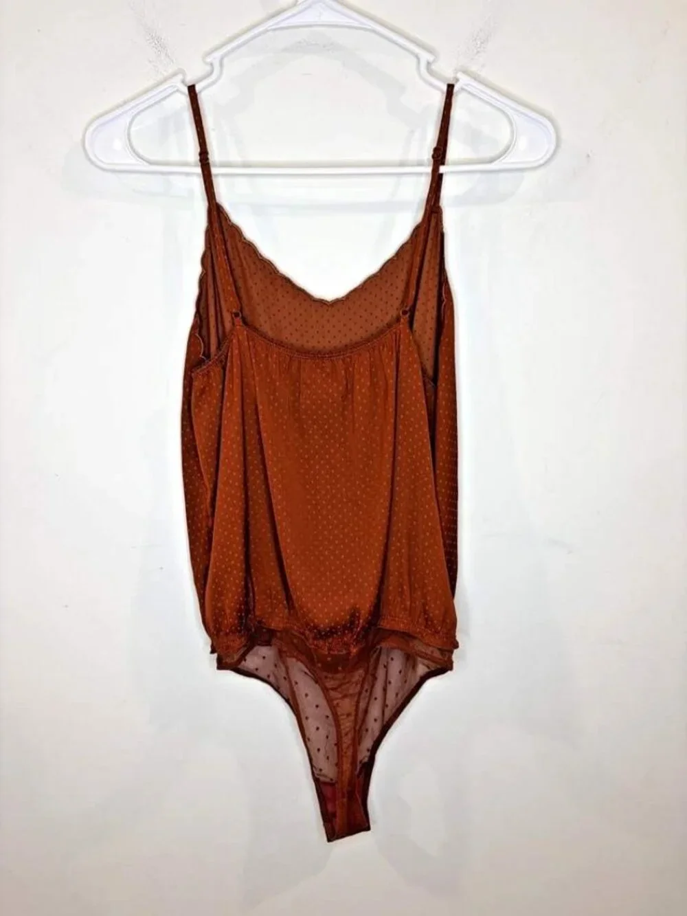 NWT Intimately Free People Place For You Bodysuit Sz XS Rust Cut Out Silky Thong